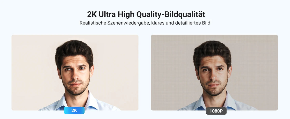 2K HD USB Webcam with Dual Microphones for Streaming and Video Calls