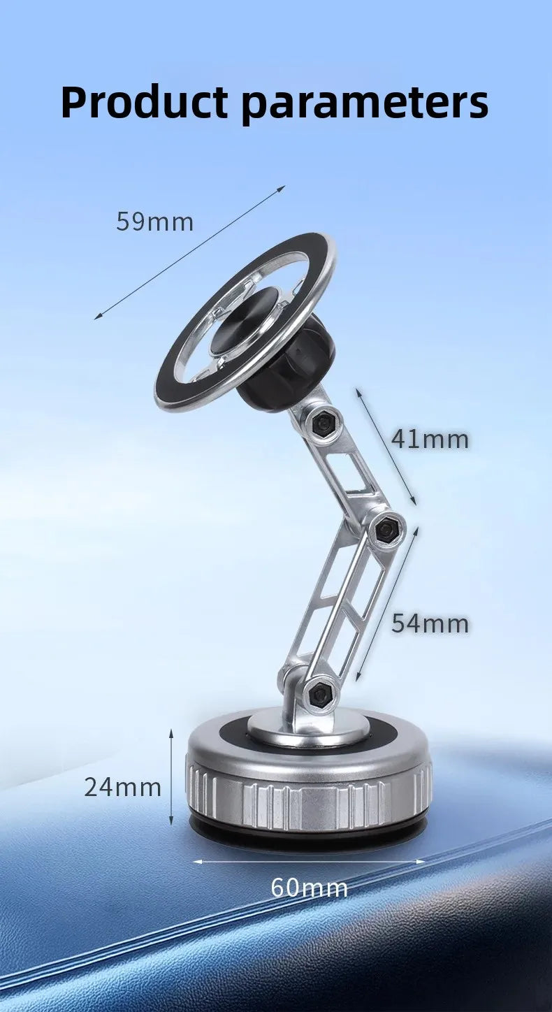 Magnetic Car Phone Holder with Vacuum Sucker and 360 Degree Rotation