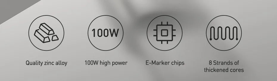 100W USB-C to USB-C Fast Charging and Data Cable - 10