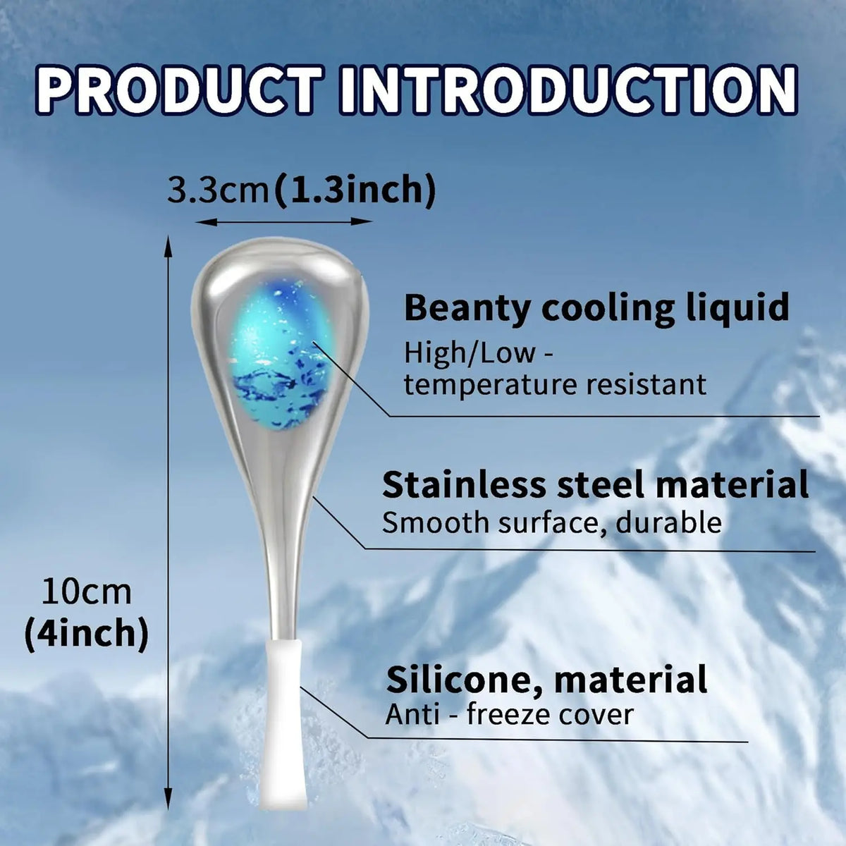 Stainless Steel Facial Cryo Sticks for Skin Puffiness and Massage