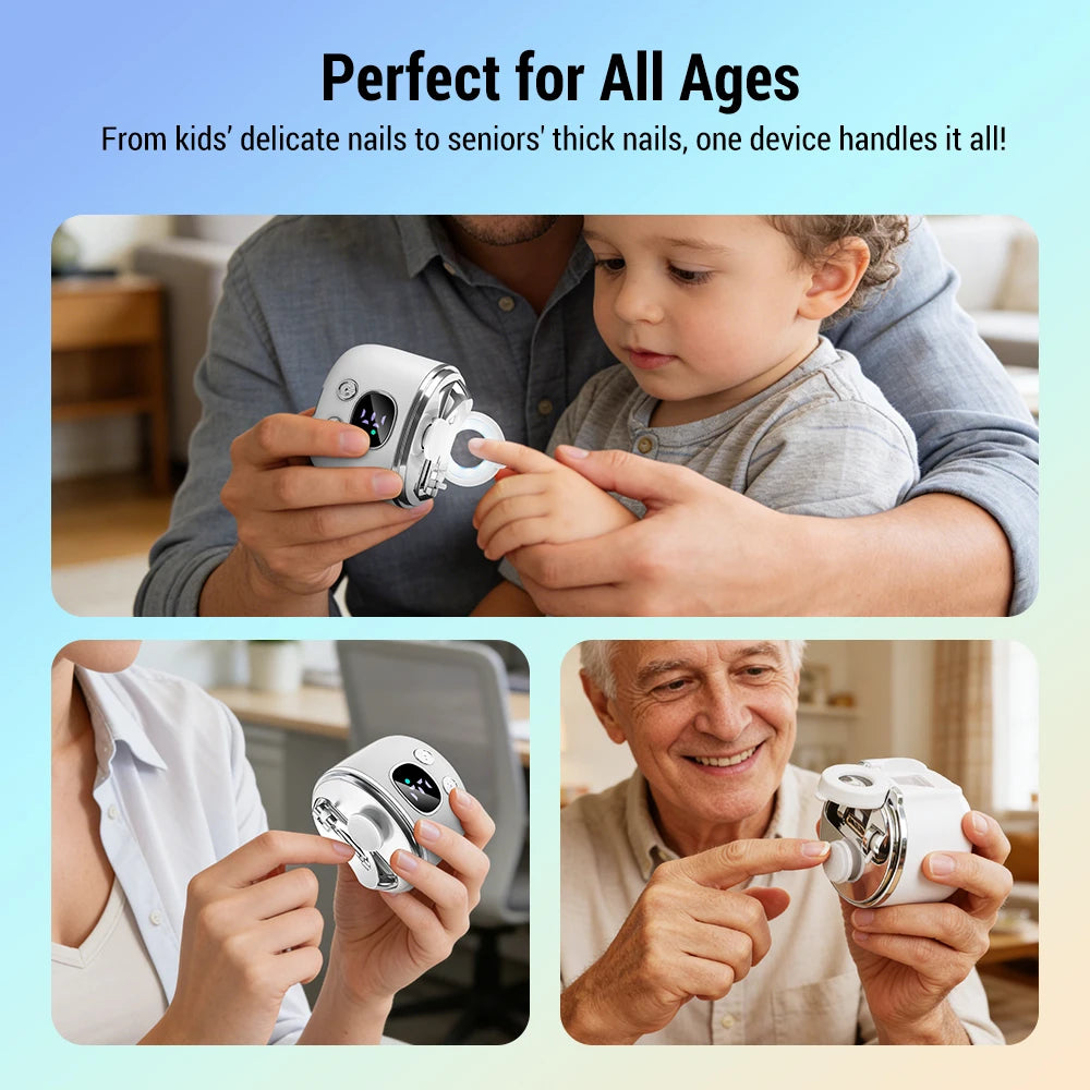 Electric Automatic Nail Clipper with Magnifier and LED Light - 7