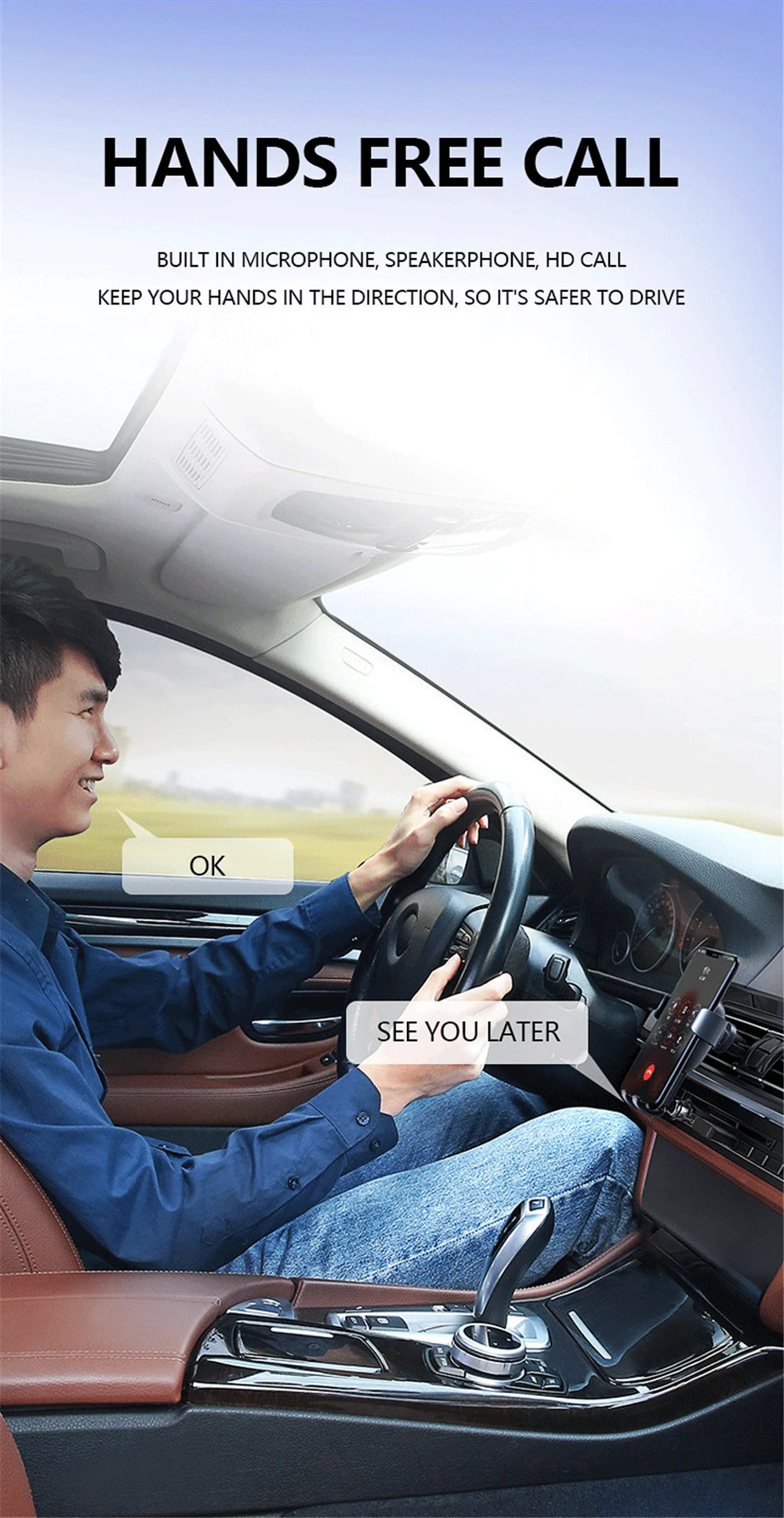 Bluetooth 5.1 Car FM Transmitter and Wireless Audio Receiver - 16