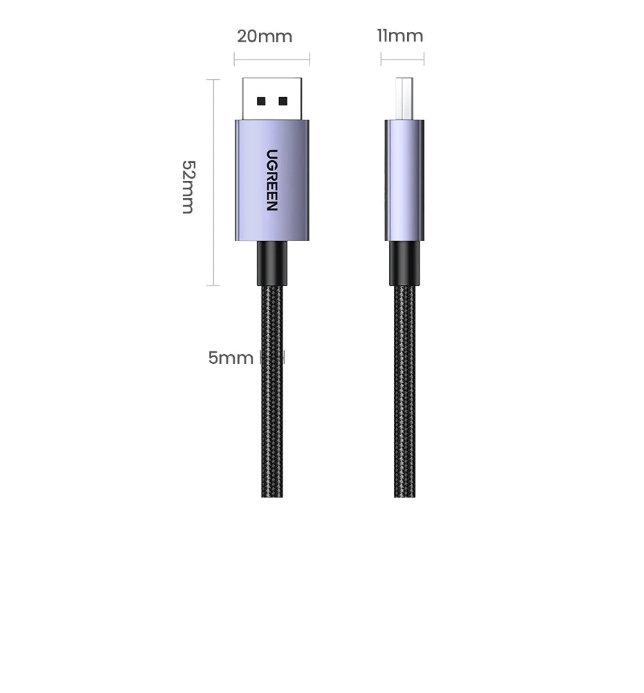 16K 8K DisplayPort 2.1 Cable for Gaming Monitors and PCs - 19