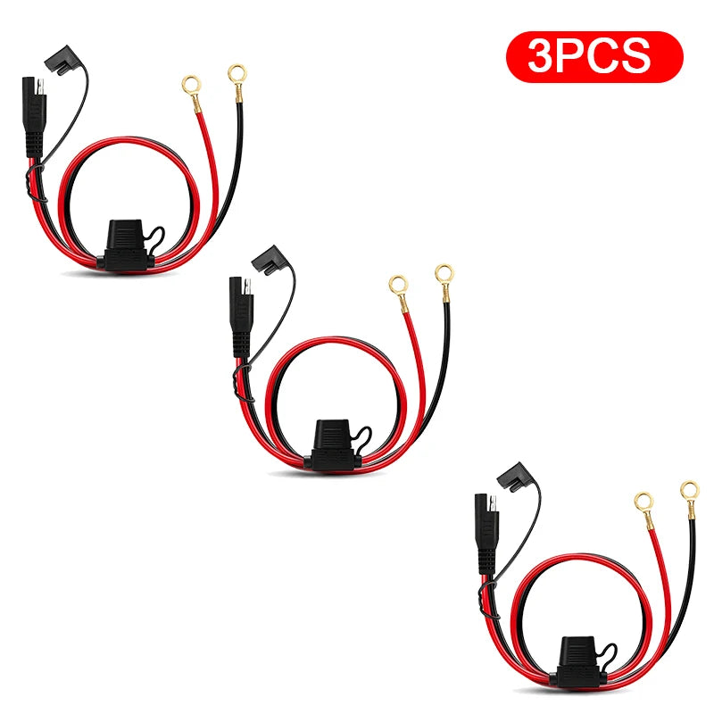 SAE to O-Ring Terminal Battery Charger Cable with 10A Fuse - 16