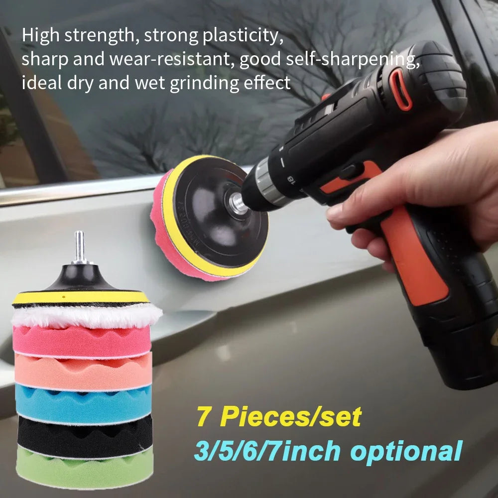 Car Polishing and Buffing Sponge Pad Drill Attachment Kit - 2