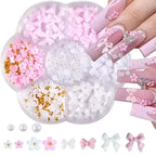 3D Mixed Bowknot and Flower Nail Art Decoration Set