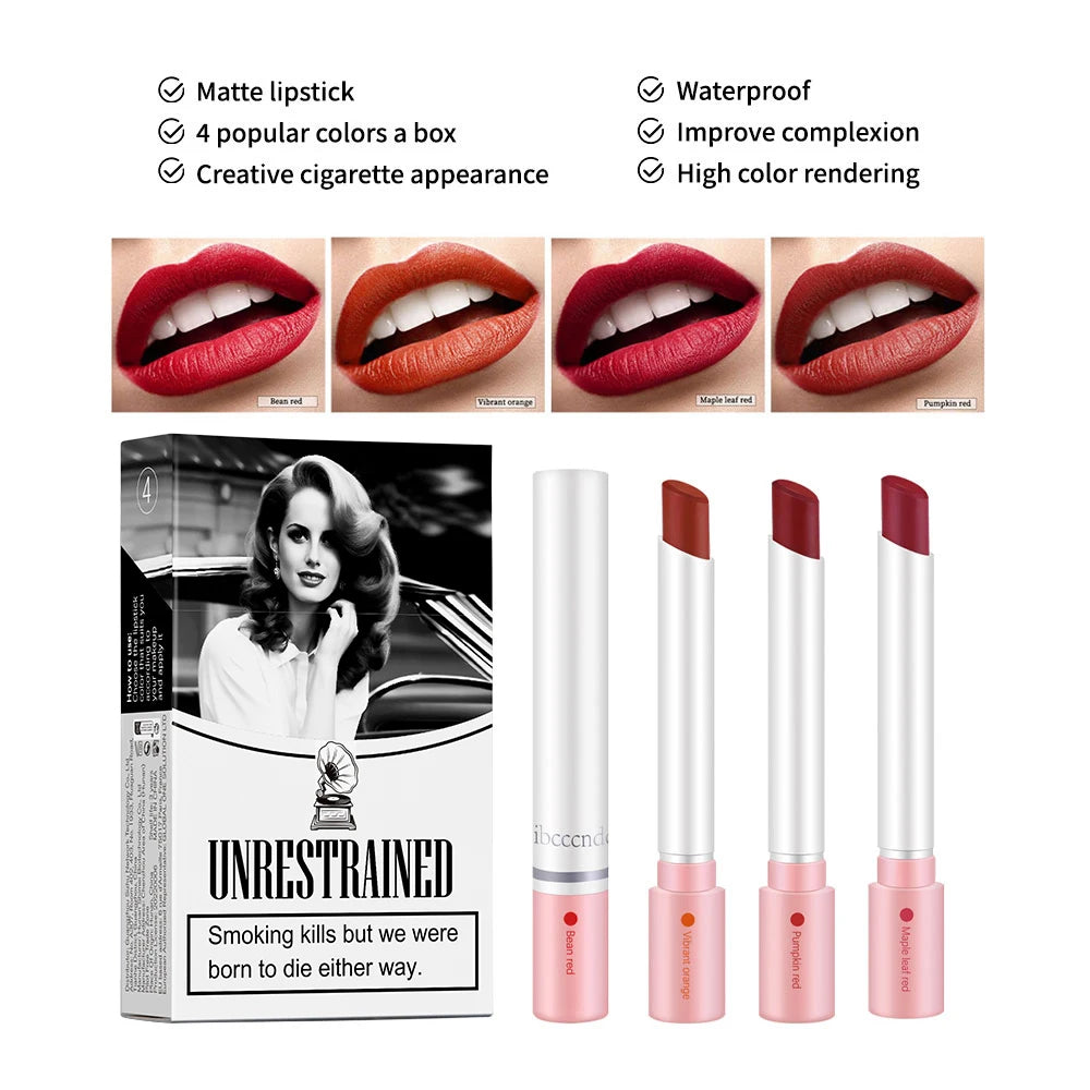 Matte Lipstick Set with Creative Cigarette Design - 1