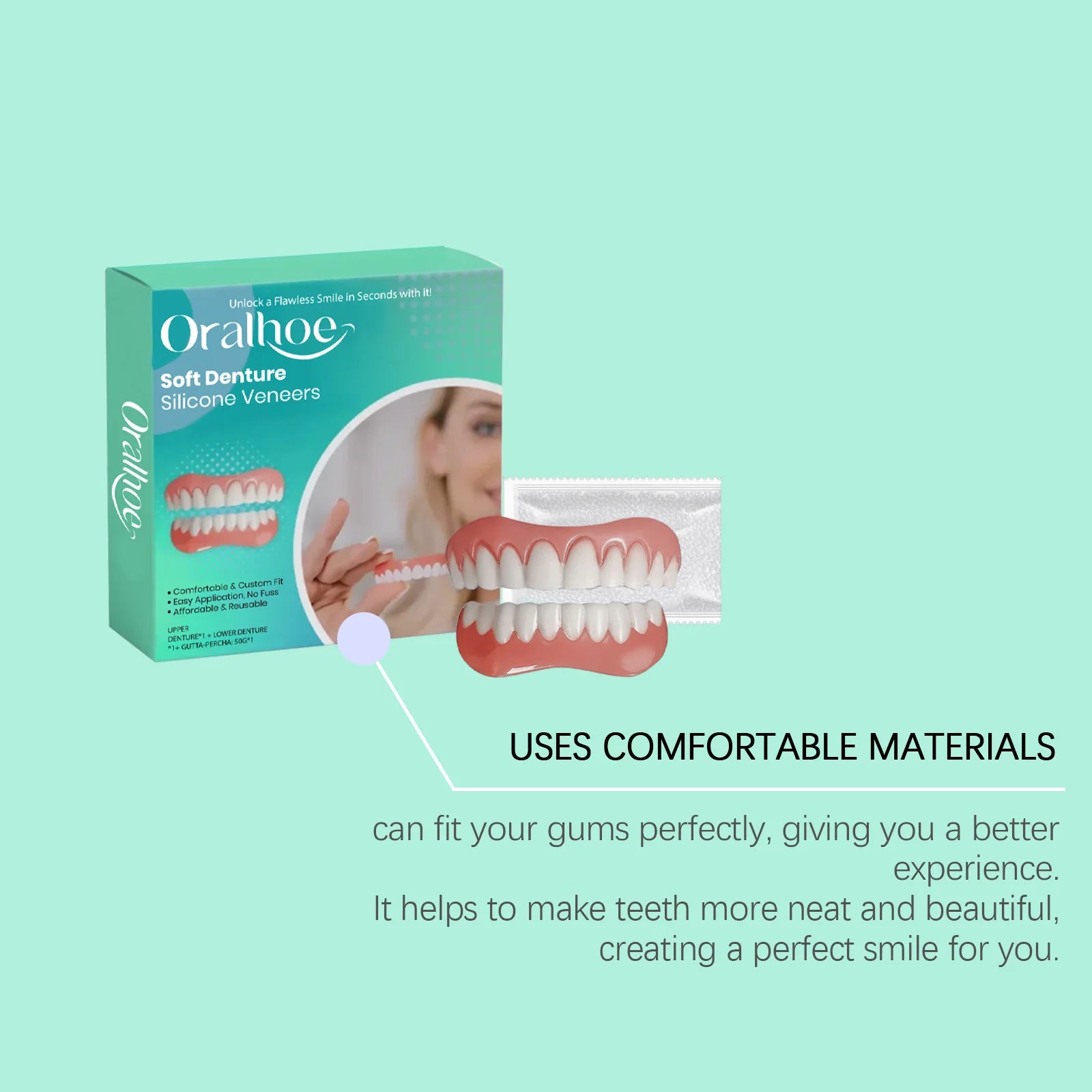 Flexible Silicone Cosmetic Denture Set for Smile Restoration - 11