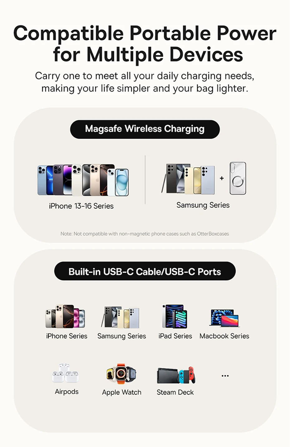 10000mAh Magnetic Wireless Power Bank with 45W Fast Charging - 10