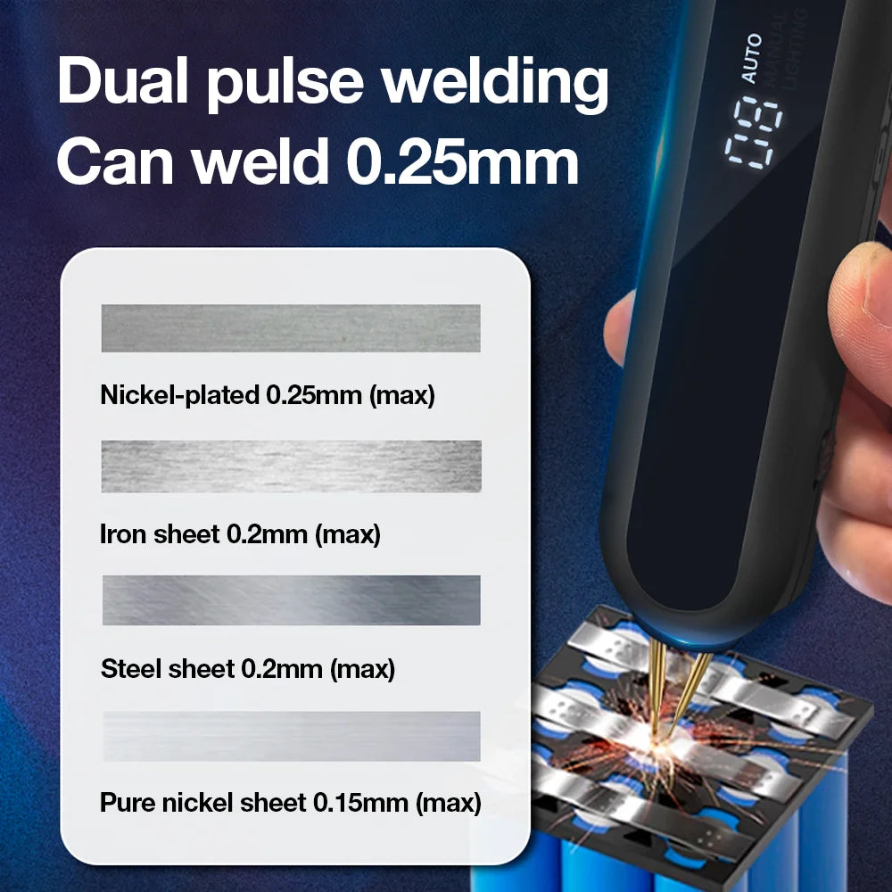 Portable 12-Gear Handheld Spot Welder for DIY Battery Repair