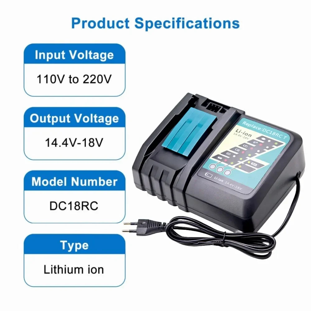 Rapid Battery Charger for 14.4V-18V Li-ion Power Tool Batteries - 8