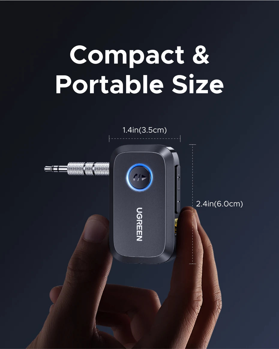 Bluetooth 5.4 Car Audio Receiver with 3.5mm AUX Adapter