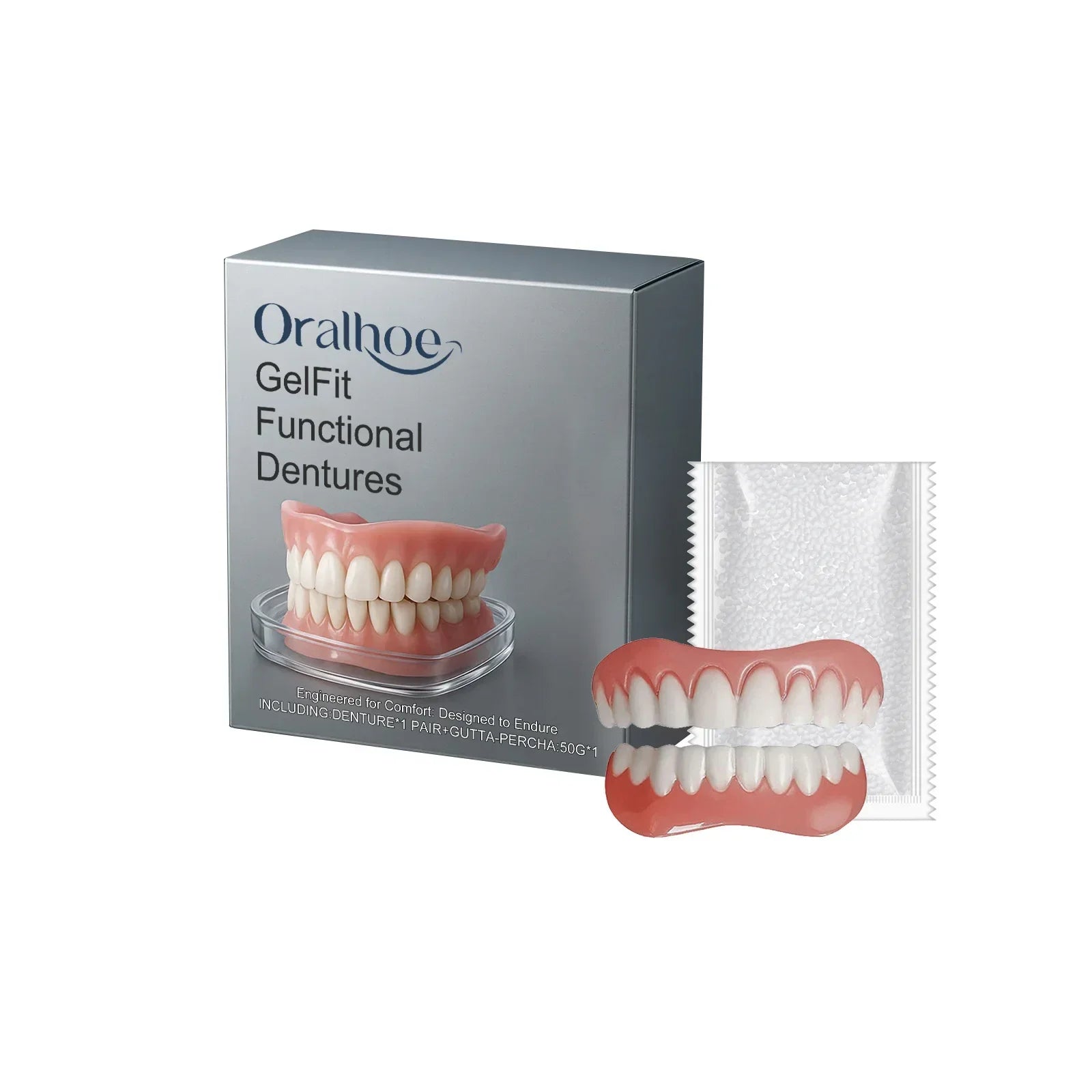 Temporary Realistic Cosmetic Dentures Set - 10
