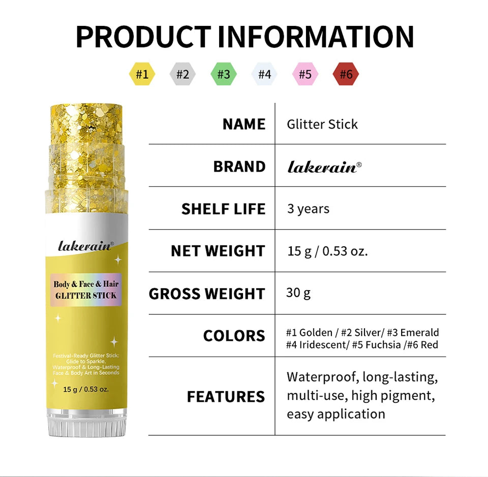 Glitter Highlighter Stick for Face Body and Hair