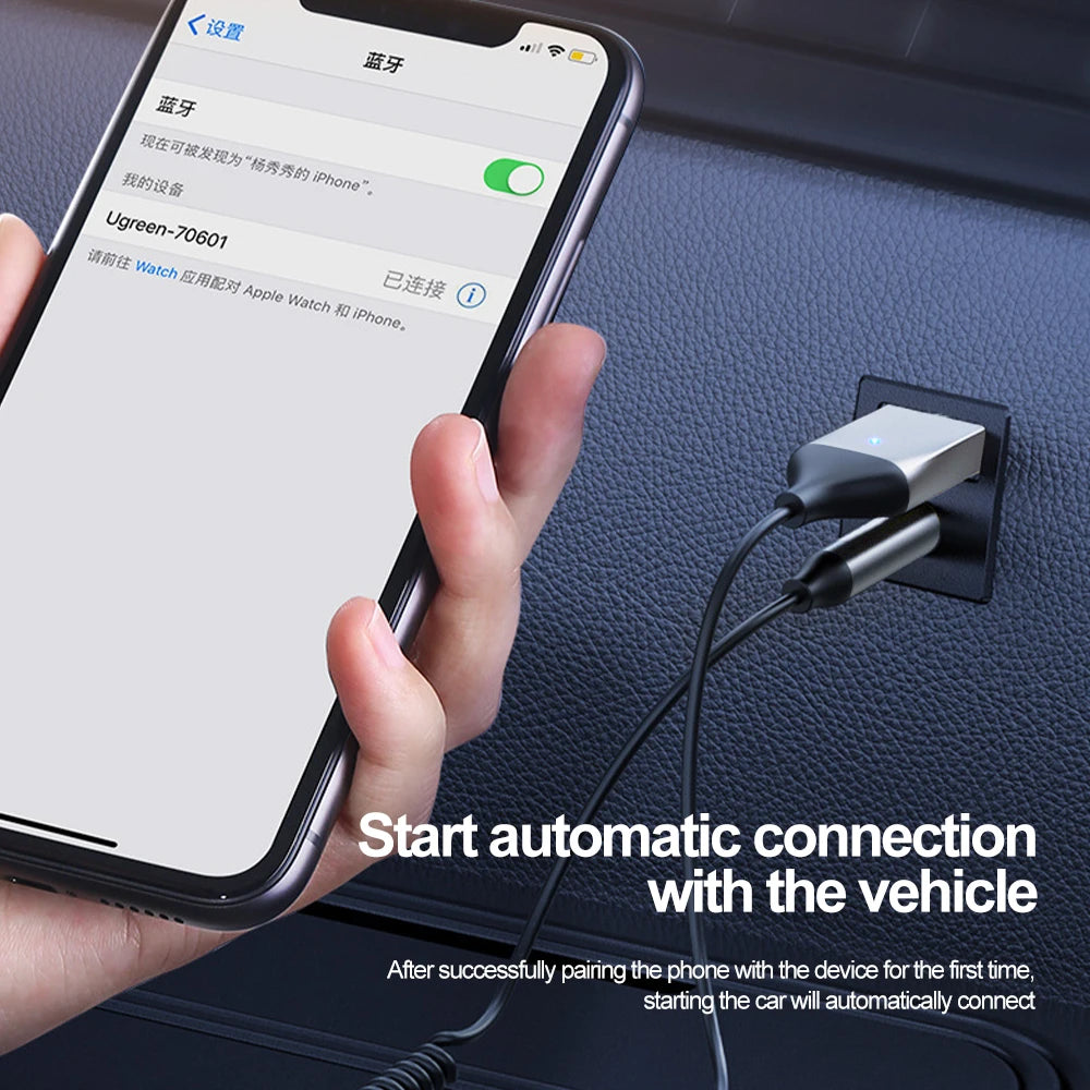 Bluetooth 5.0 AUX Audio Receiver Transmitter USB to 3.5mm Jack Adapter