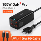 4-Port GaN Desktop Fast Charger for Laptops and Phones