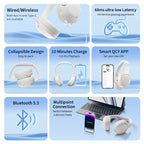 Wireless Noise Cancelling Over-Ear Headphones with Bluetooth 5.3