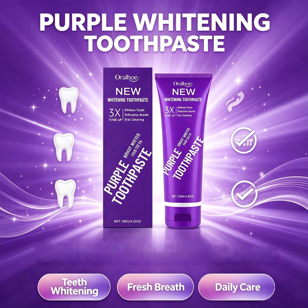 Purple Teeth Whitening Toothpaste for Stain Removal