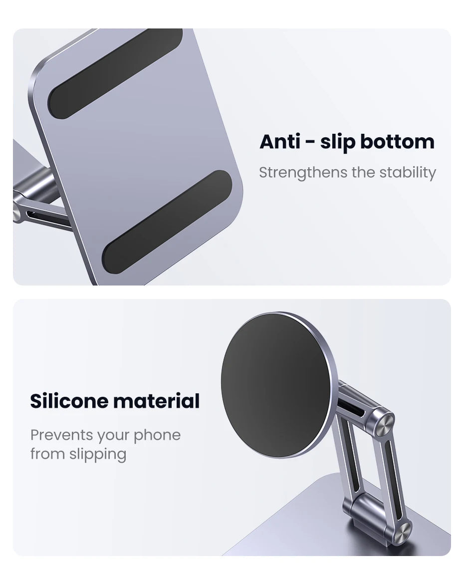 Adjustable Magnetic Aluminum Phone Stand for Desk - 17