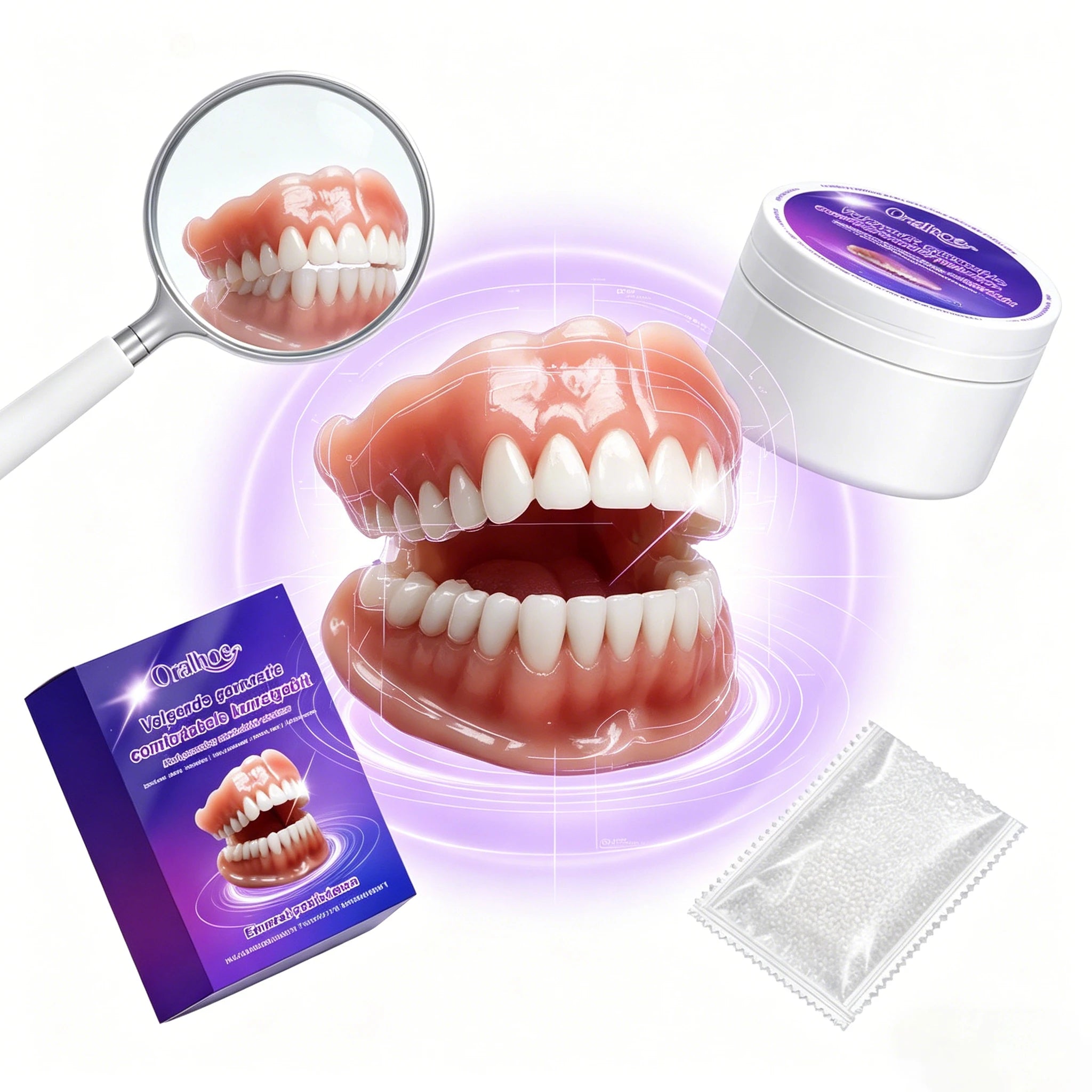Snap-On Silicone Denture Kit for Instant Natural Smile - 1