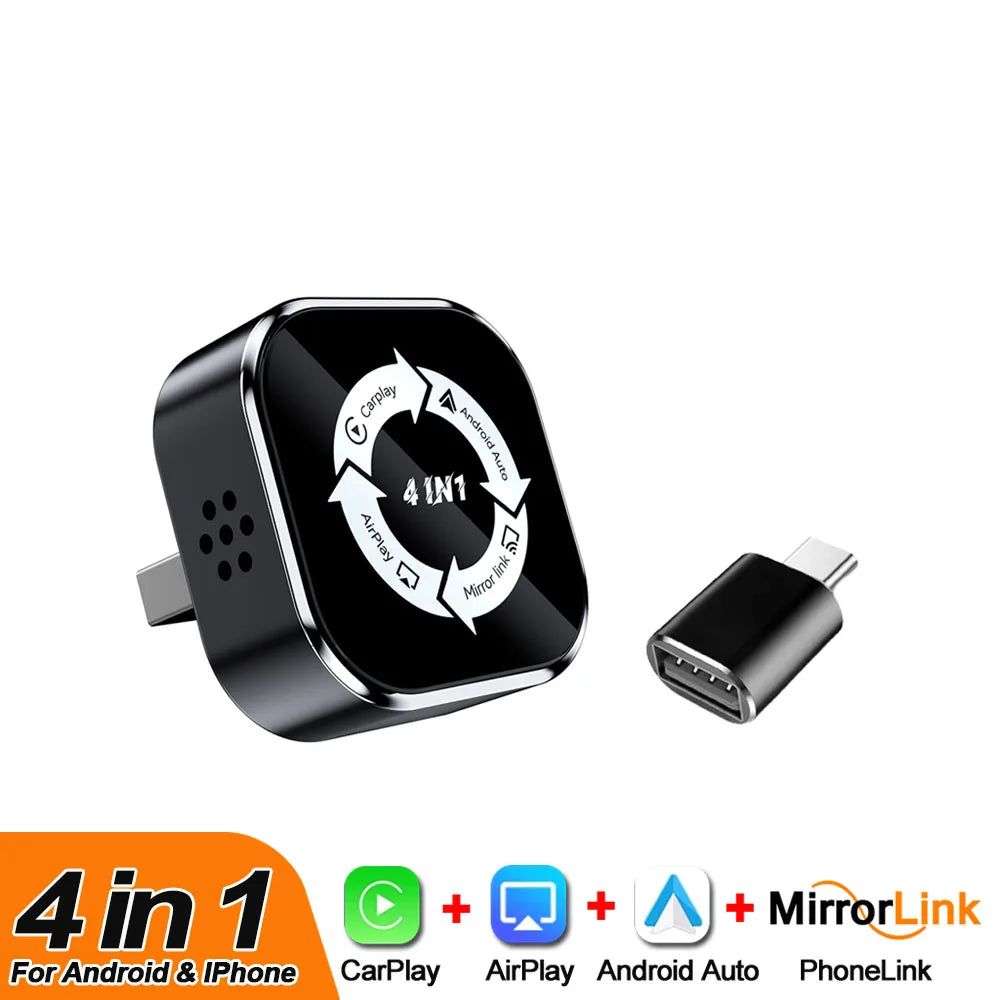 Wireless CarPlay and Android Auto 3-in-1 Adapter
