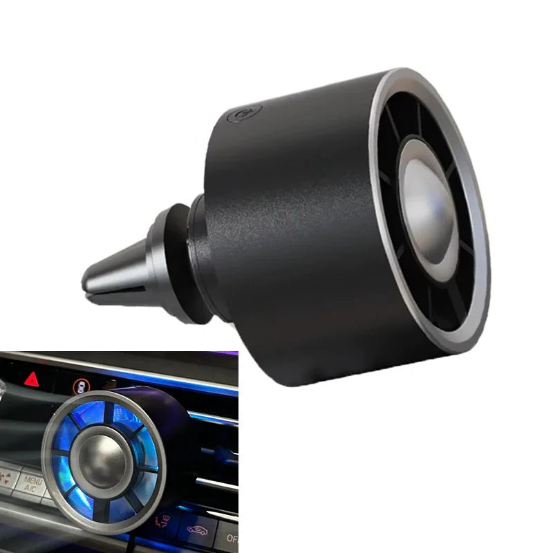 Portable 5V USB Car Air Vent Cooling Fan with 3 Gears and RGB Light