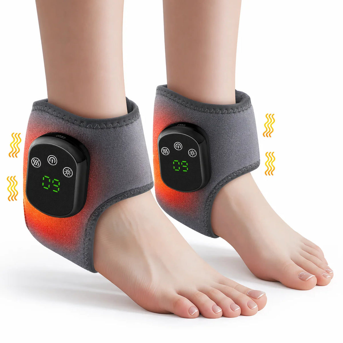 Adjustable Heated Ankle Massager with Vibration