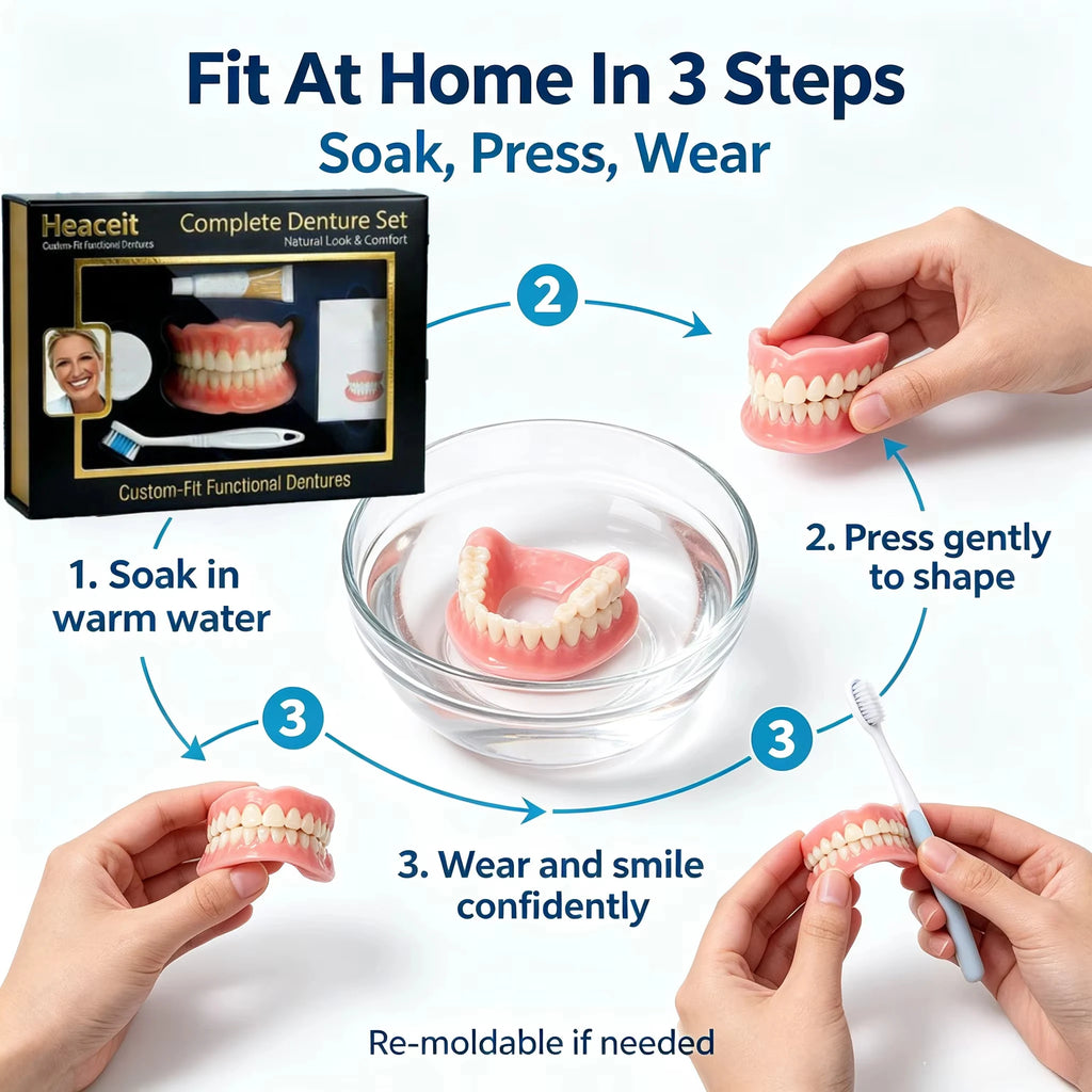 Comfort Fit Natural Look Upper and Lower Denture Set