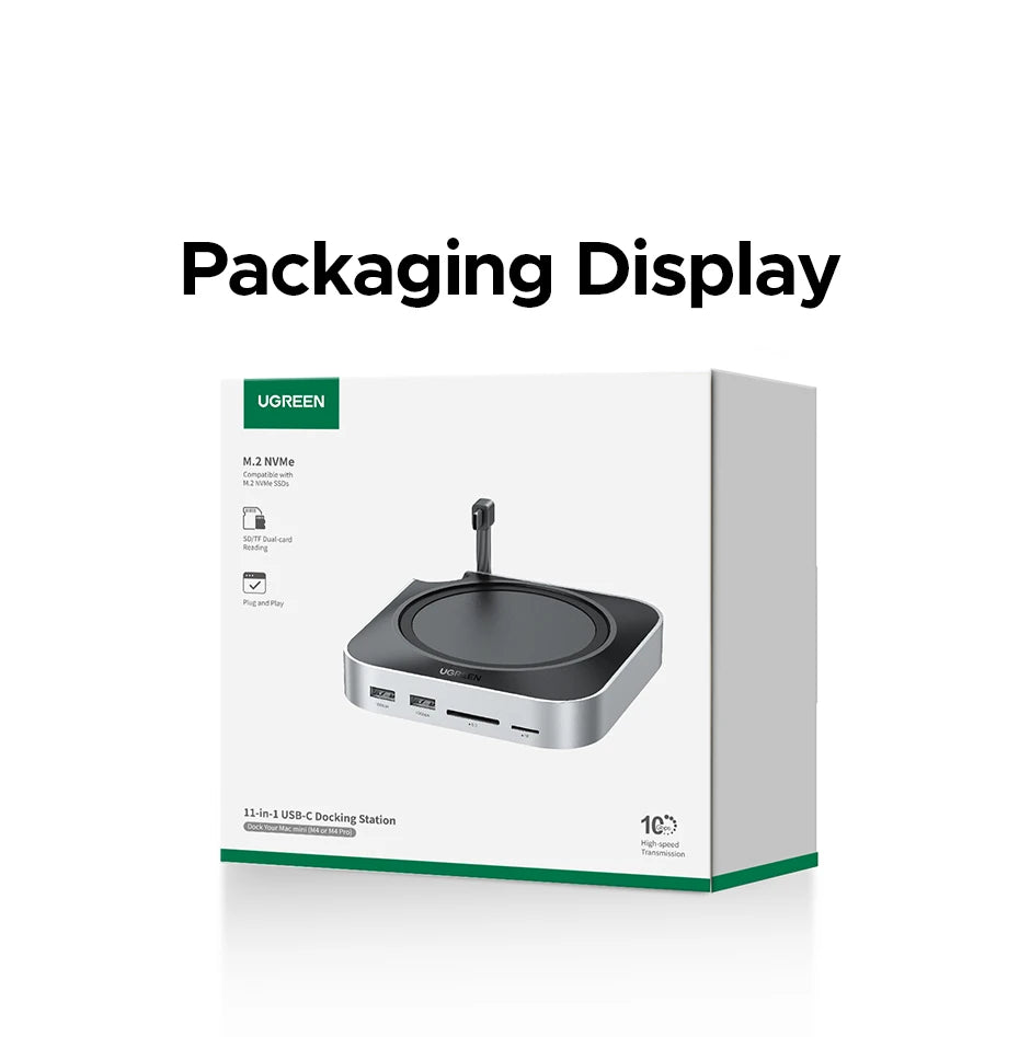 11-in-1 Docking Station with NVMe SSD Slot for Mac Mini M4