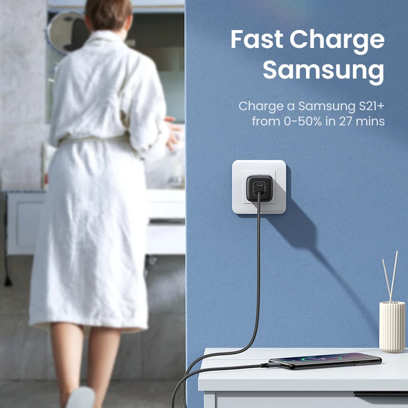 45W Dual USB-C GaN Fast Wall Charger for Smartphones and Tablets