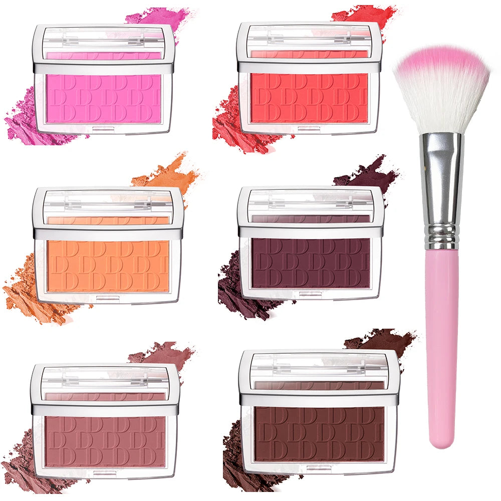 Matte Embossed Blush Palette with Application Brush