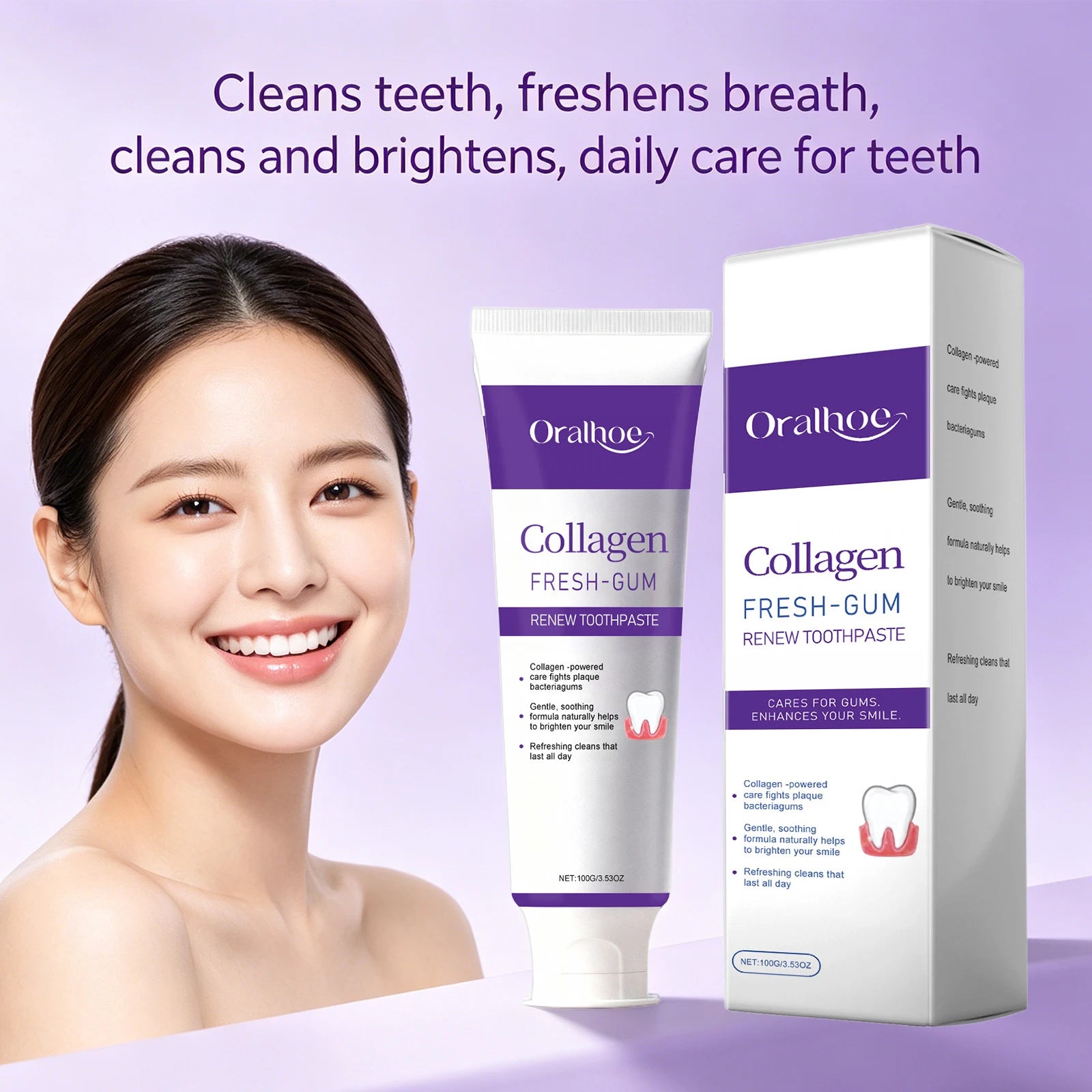 Collagen Whitening Toothpaste for Fresh Breath and Gum Care - 7