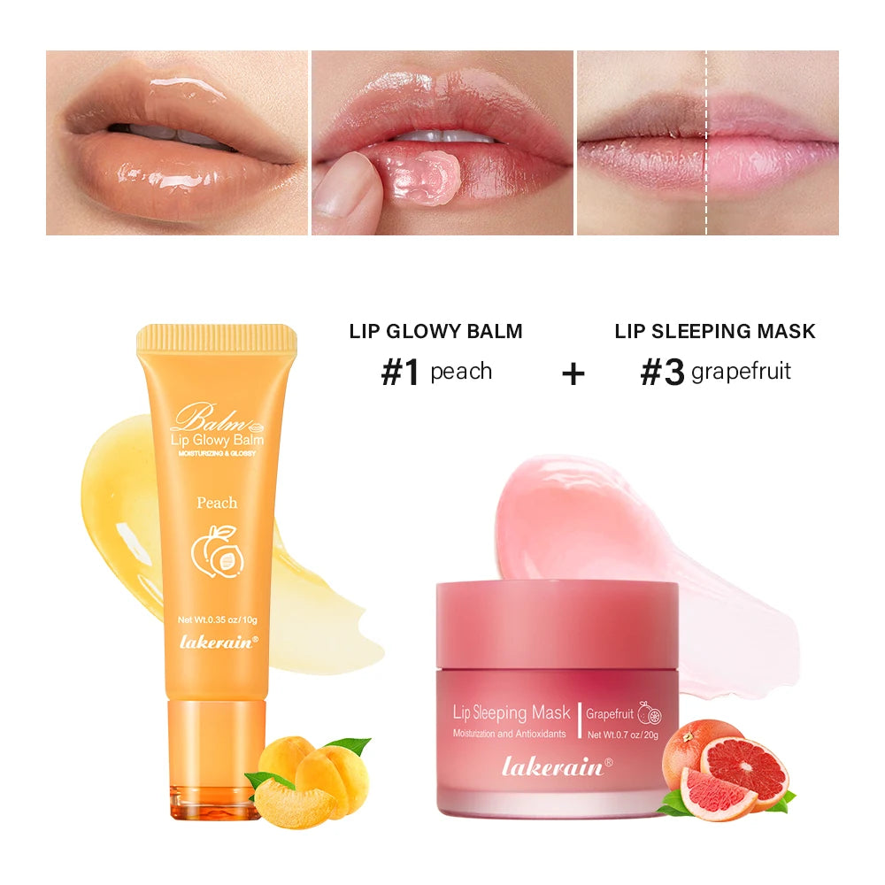 Moisturizing Lip Balm and Night Sleeping Mask Set