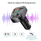Bluetooth 5.0 FM Transmitter Car Radio Kit with Type C and Dual USB