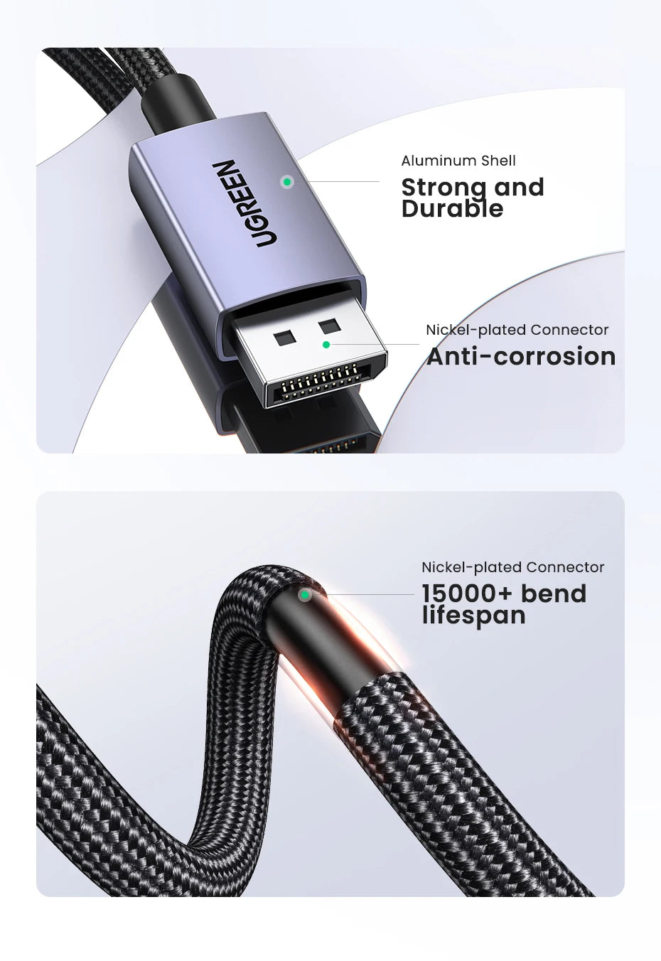16K DisplayPort 2.1 Cable for 8K 4K Gaming Monitors - 17