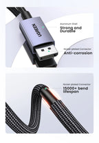 16K 8K DisplayPort 2.1 Cable for Gaming Monitors and PCs