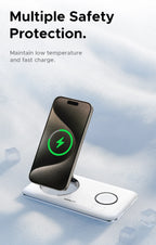 2-in-1 Magnetic Wireless Charging Station for iPhone and Earphones