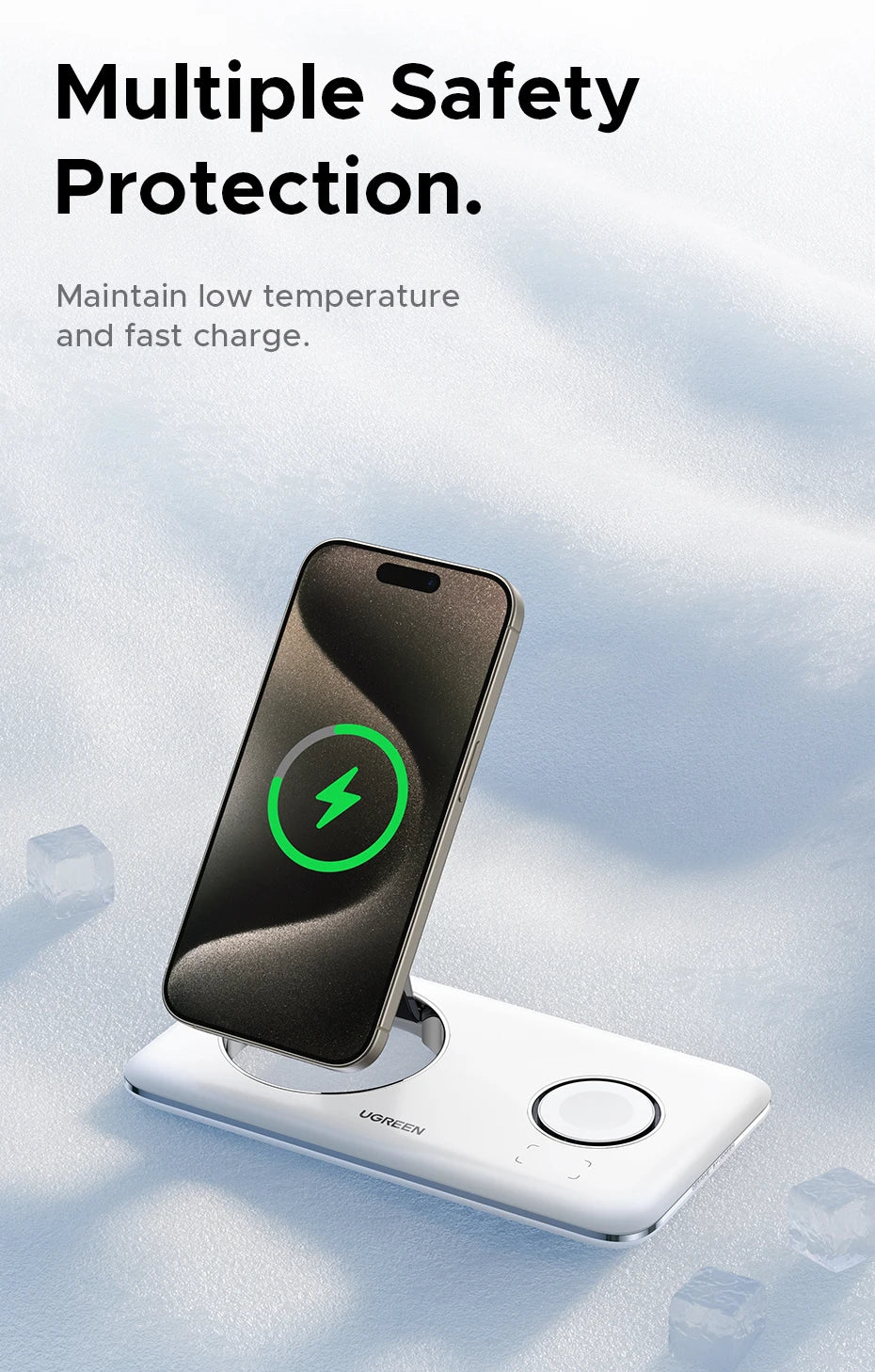 2-in-1 Magnetic Wireless Charging Station for iPhone and Earphones