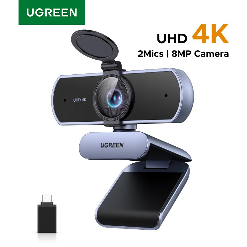 4K Ultra HD Webcam with Dual Microphone for Streaming and Video Calls - 1