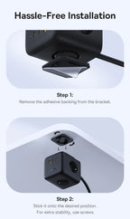 67W GaN Fast Charger Power Strip with 3 AC Outlets and USB Ports