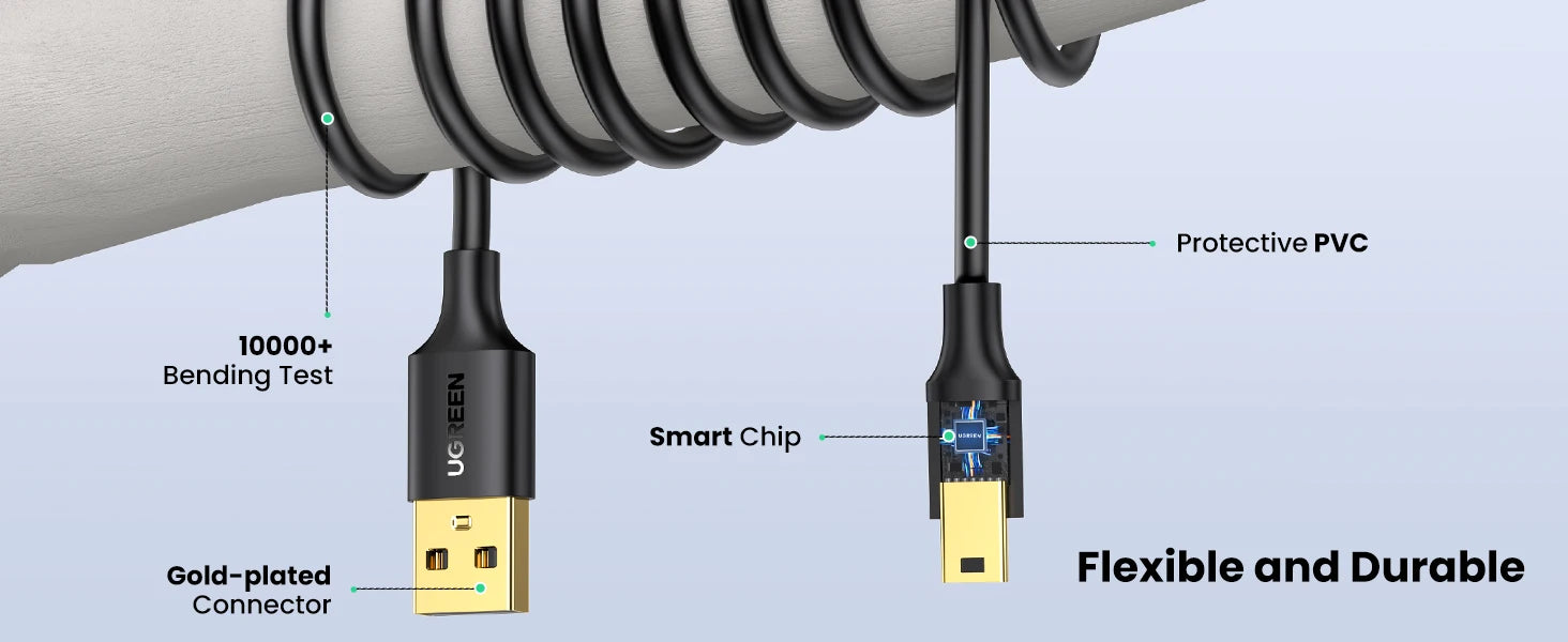 Mini USB to USB Fast Data Transfer and Charging Cable - 14