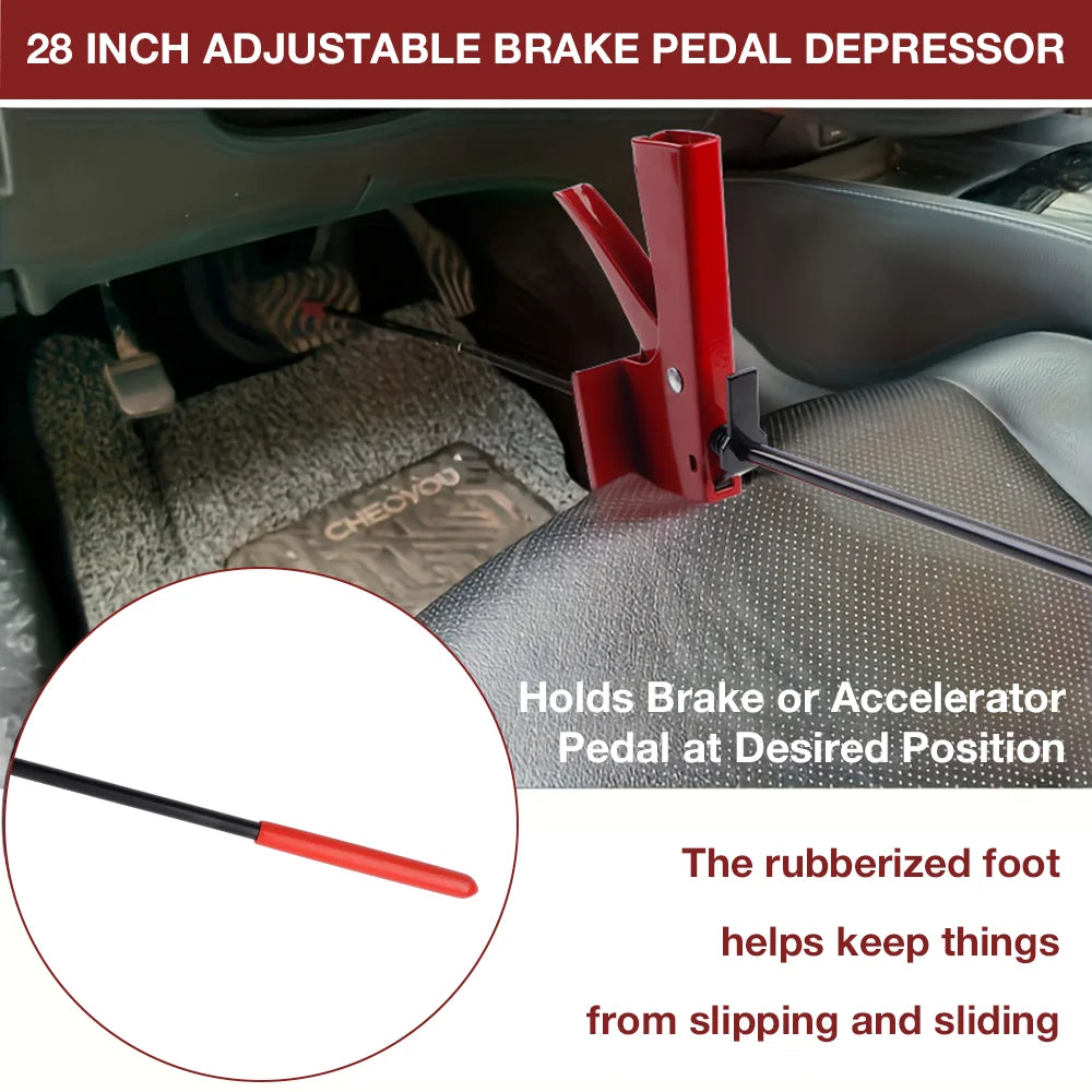 Adjustable 28-Inch Brake Pedal Depressor Tool for Vehicle Testing