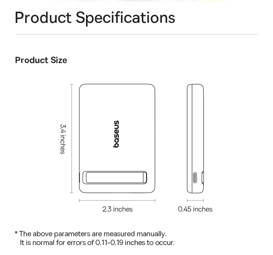 Qi2 Magnetic Portable Wireless Power Bank with Kickstand 5000mAh