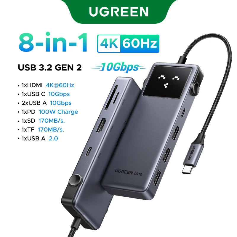 6-in-1 USB-C Hub with 4K 60Hz HDMI and 10Gbps Data Transfer