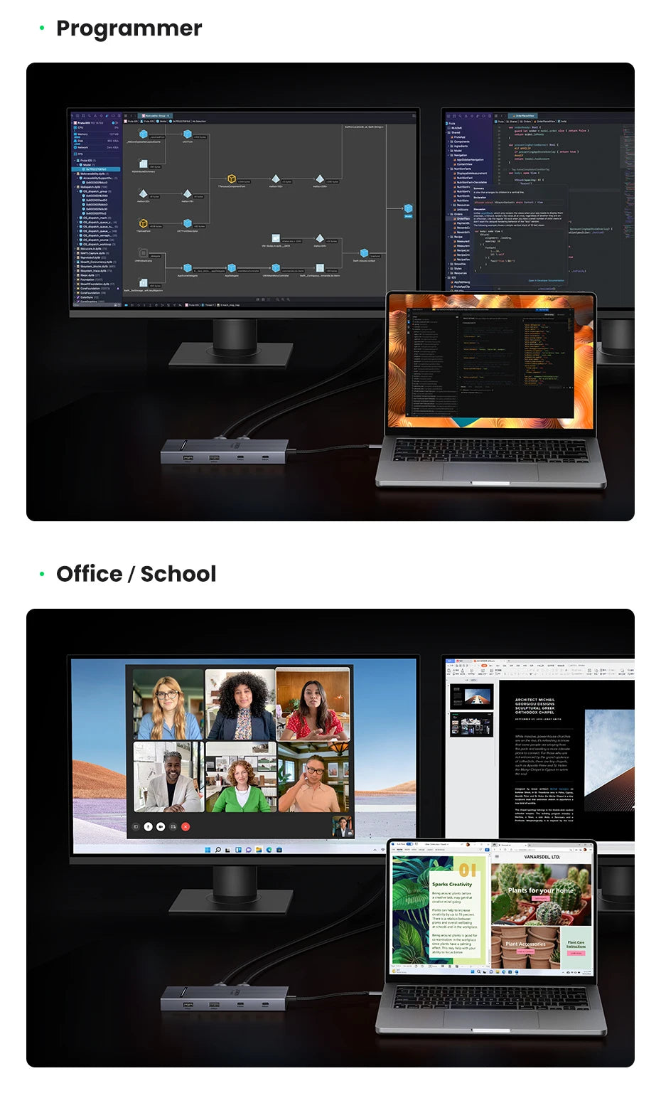 10-in-1 USB-C Docking Station with Dual 4K 60Hz HDMI and 100W PD