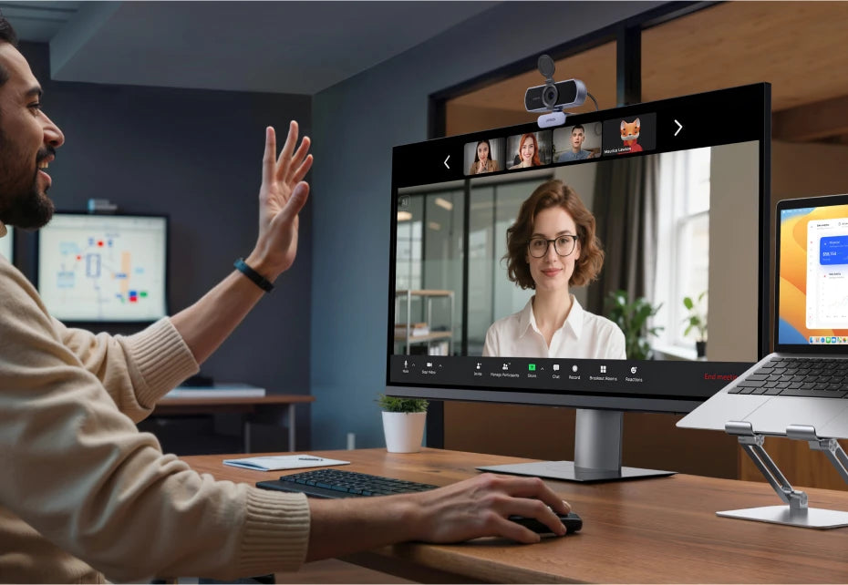 4K Ultra HD Webcam with Dual Microphone for Streaming and Video Calls