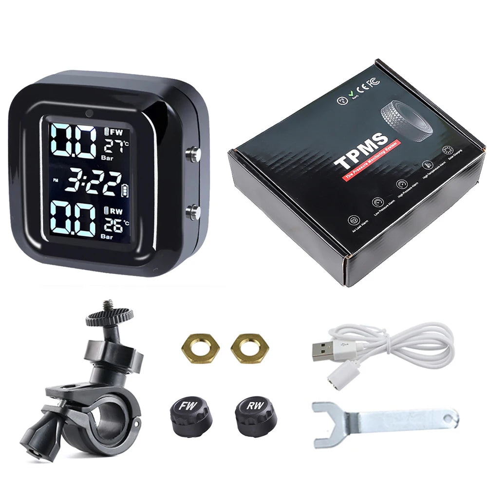 Motorcycle Tire Pressure Monitoring System with 2 External Sensors - 6
