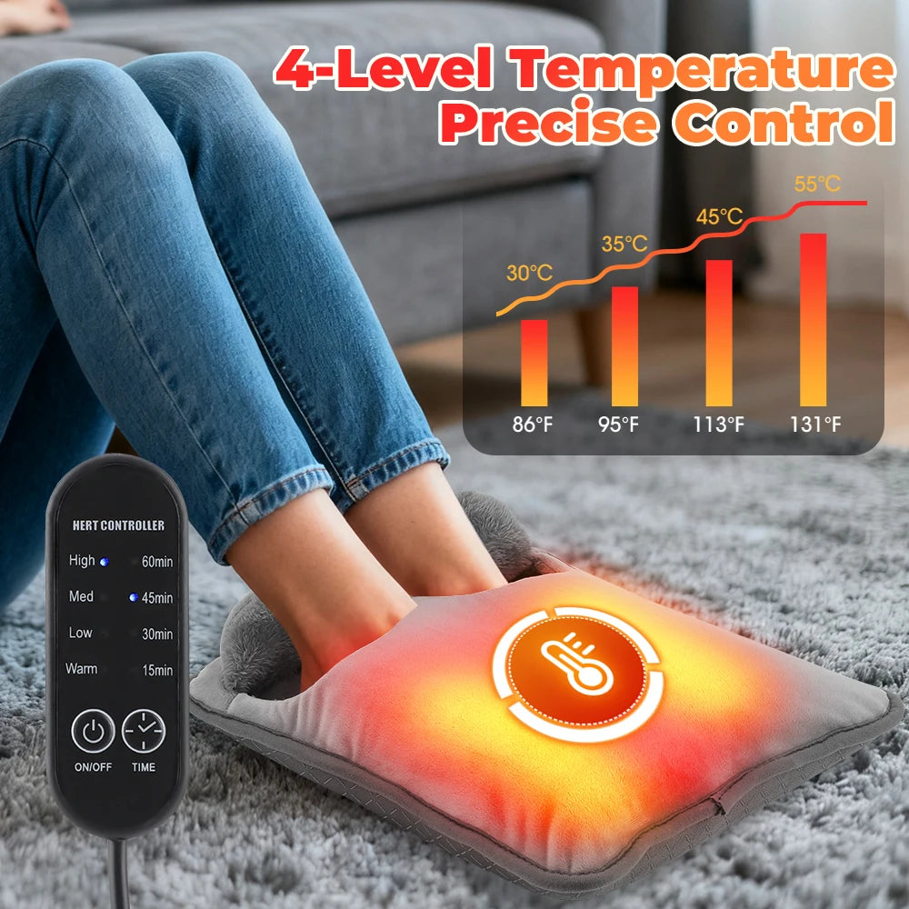 USB Heated Foot Warmer with Adjustable Settings
