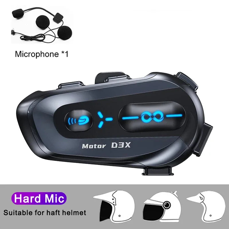 Bluetooth 5.4 Motorcycle Helmet Intercom Headset