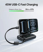 45W 10000mAh Portable Power Bank with Integrated Watch Charger